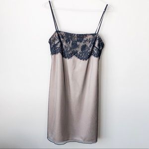 NWT BCBG Black Lace & Cream Tank Top Short Dress